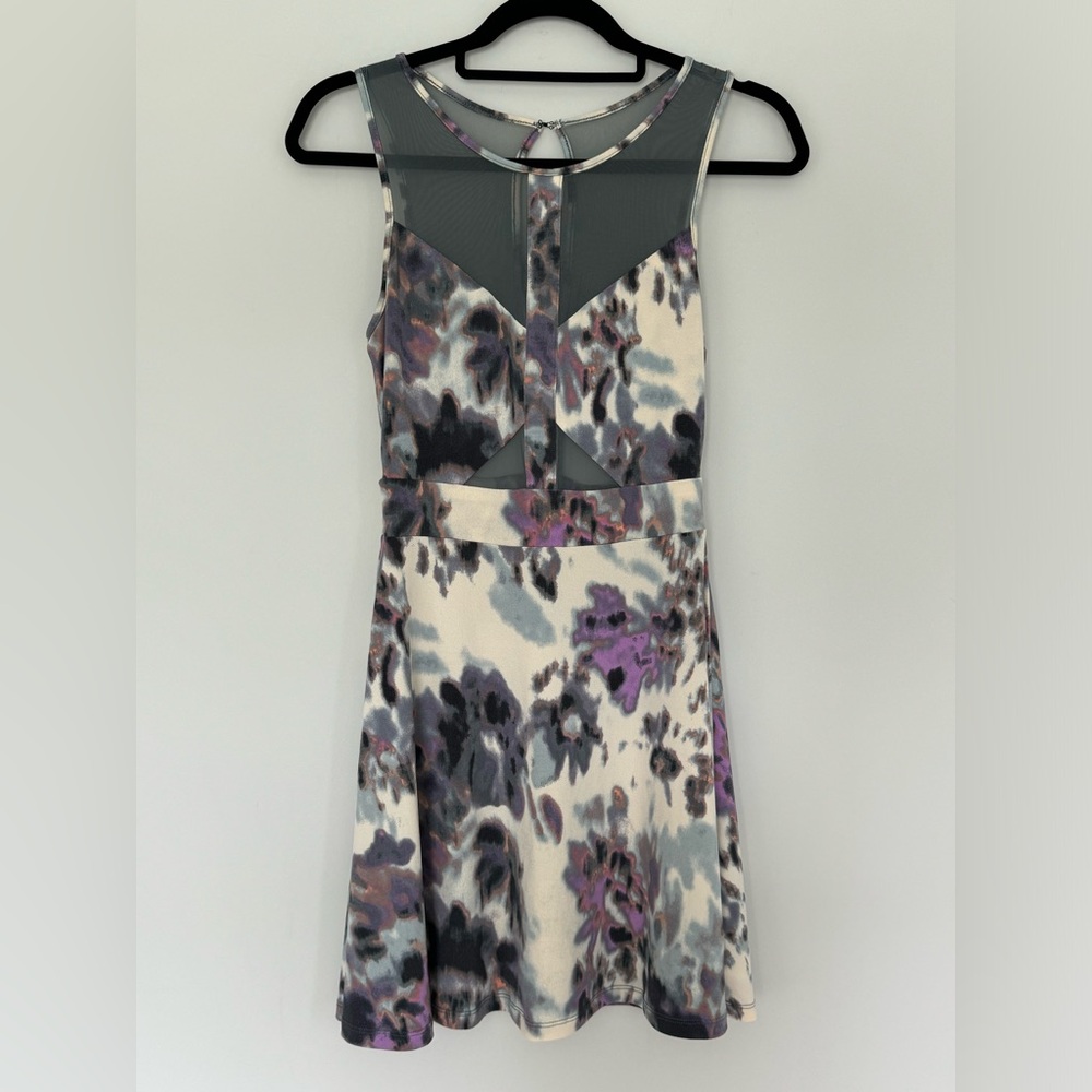 Silence + noise women’s Small Sleeveless Mesh Tie Dye Mini Dress Artsy